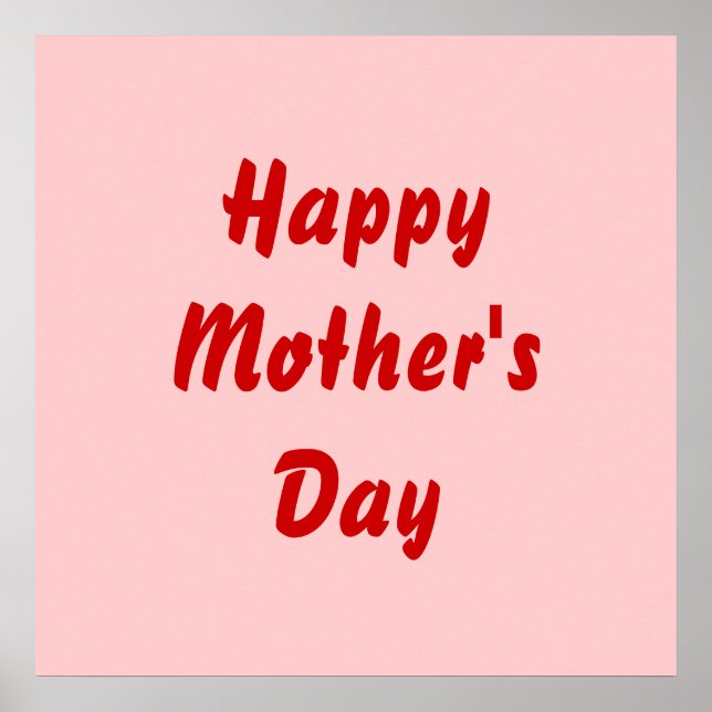 Mors dag. Röd och Rosa. Anpassningsbar Poster (Framsidan)