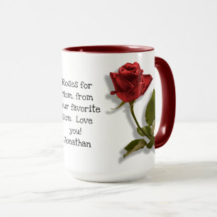 Mors dag - Röd ros - Florfotografi Mugg