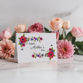 Mors dag röda vallmoblommor kort