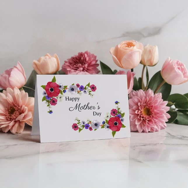 Mors dag röda vallmoblommor kort (Skapare uppladdad)