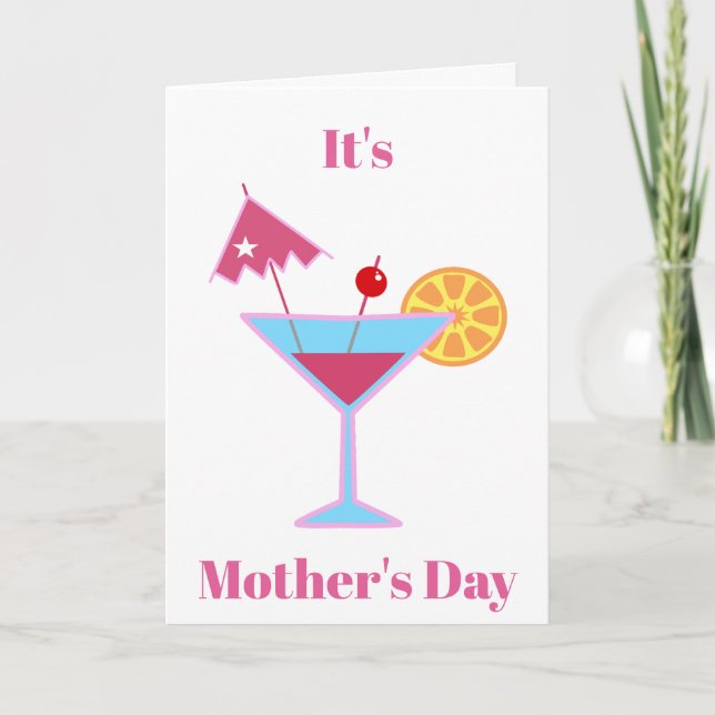 Mors dag Roligt Avslappnat Martini Cocktail Helgkort (Framsida)