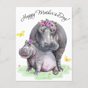 mors dag Roligt Hippo Vykort