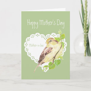 Mors dag Roligt Mor-in-law Sparrow Bird Kort