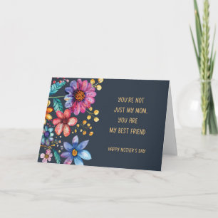 Mors dag Roligt Viktig Blommigt design Kort