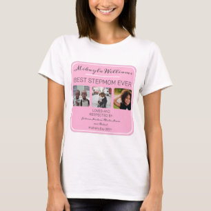 mors dag Rosa Best Stepmamma nånsin tre fotot T-S T Shirt