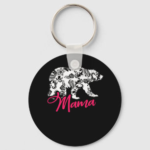 mors dag Rosa Blommigt Best Mamma Bear Gift Nyckelring