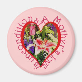 Mors dag Rosa Blommigt Kärlek ovillkorlig Magnet