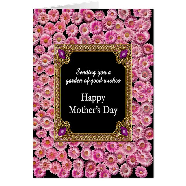 Mors dag Rosa Daisy Hälsningskort (Framsidan)