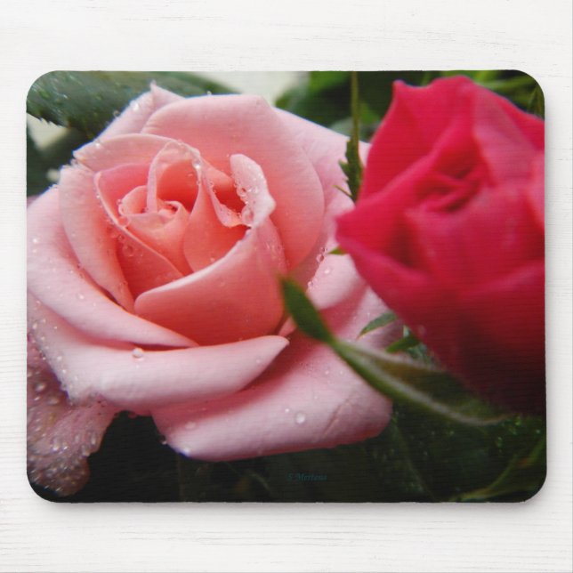 Mors dag Rosa och Röd ros Musmatta (Framsidan)