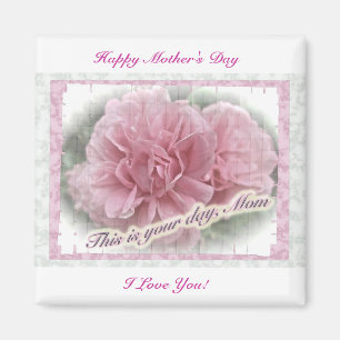 Mors dag Rosa Ro Blommar vid klimatet Magnet