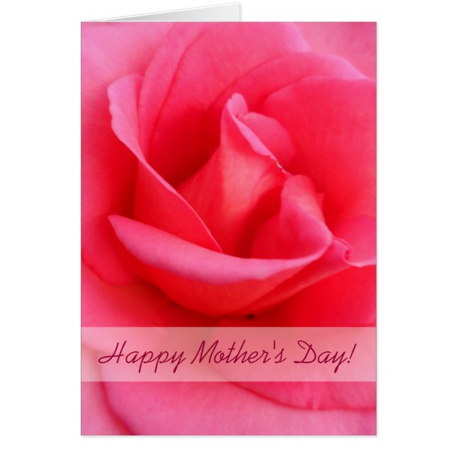 Mors dag Rosa ros Hälsningskort (Framsidan)