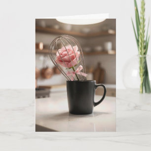 Mors dag rosa ros i trådvisp kort