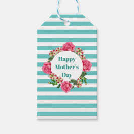 Mors dag Rosa ros Red White Petunia Presentetikett