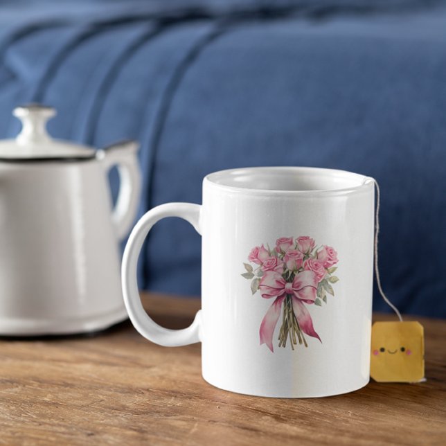 Mors dag Rosa rosbuketter – Elegant blomsterarrang Kaffemugg (Skapare uppladdad)