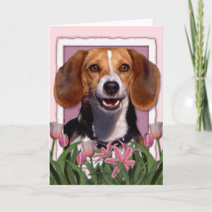 Mors dag - Rosa Tulips - Beagle Kort
