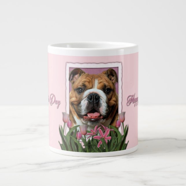 Mors dag - Rosa Tulips - Bulldog Jumbo Mugg (Framsidan)