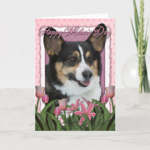 Mors dag - Rosa Tulips - Corgi Kort