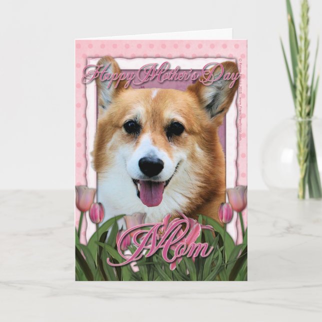 Mors dag - Rosa Tulips - Corgi - Owen Kort (Framsida)