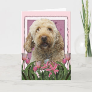 Mors dag - Rosa Tulips - GoldenDoodle Kort