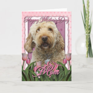 Mors dag - Rosa Tulips - Goldendoodle Kort