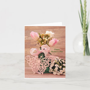 Mors dag Rosa Tulips Tack Kort