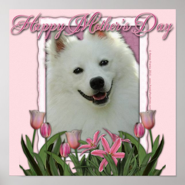 Mors dag - Rosa Tulips - tyska shepherd Poster (Framsidan)