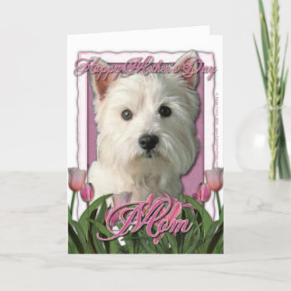 Mors dag - Rosa Tulips - Westie Kort