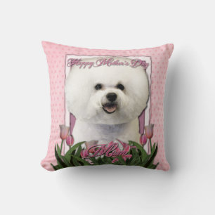Mors dag - rosa tulpan - Bichon Frise Kudde