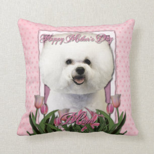 Mors dag - rosa tulpan - Bichon Frise Kudde