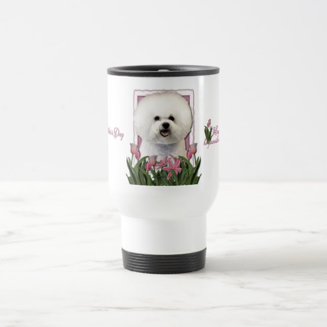 Mors dag - rosa tulpan - Bichon Frise Resemugg (Center)