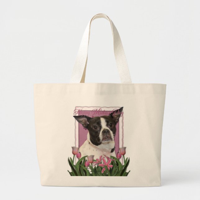 Mors dag - rosa tulpan Boston & Jumbo Tygkasse (Framsidan)