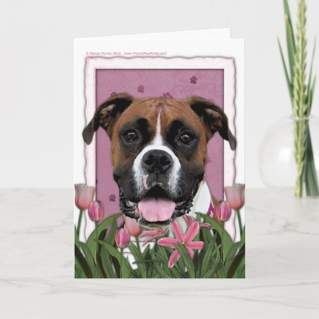 Mors dag - rosa tulpan - boxare - Vindy Kort (Framsida)