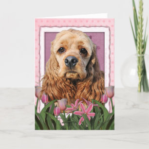 Mors dag - rosa tulpan - cockerspanielSpaniel Kort