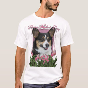 Mors dag - rosa tulpan - Corgi Tee Shirt