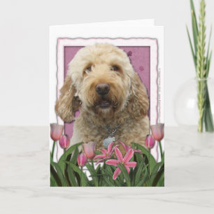 Mors dag - rosa tulpan - GoldenDoodle Kort