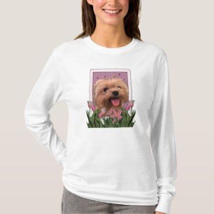 Mors dag - rosa tulpan - Lacey Morkie - T Shirt