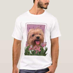 Mors dag - rosa tulpan - Lacey Morkie - Tee Shirt