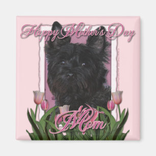 Mors dag - rosa tulpan - röseTerrier - Rosco Magnet