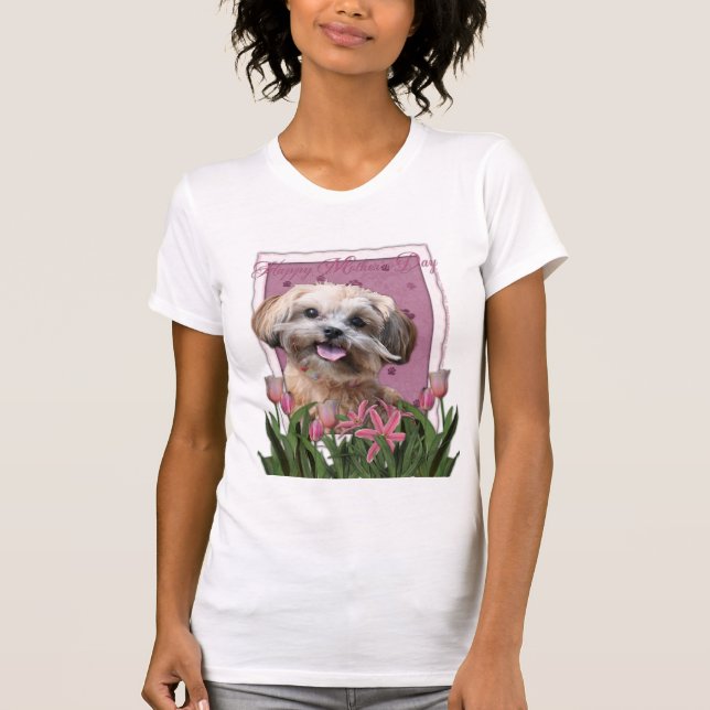 Mors dag - rosa tulpan - ShihPoo - Maggie Tee Shirt (Framsida)