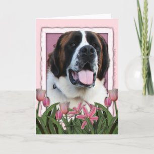 Mors dag - rosa tulpan - St Bernard - Mae Kort