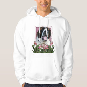 Mors dag - rosa tulpan - St Bernard - Mae Sweatshirt