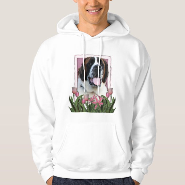 Mors dag - rosa tulpan - St Bernard - Mae Sweatshirt (Framsida)