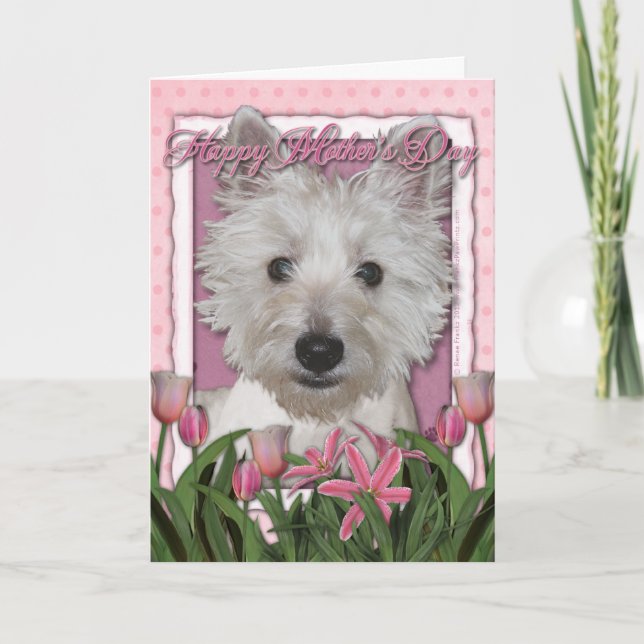 Mors dag - rosa tulpan - Westie Kort (Framsida)