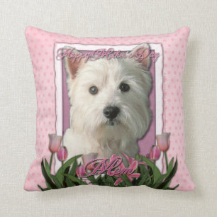 Mors dag - rosa tulpan - Westie Kudde