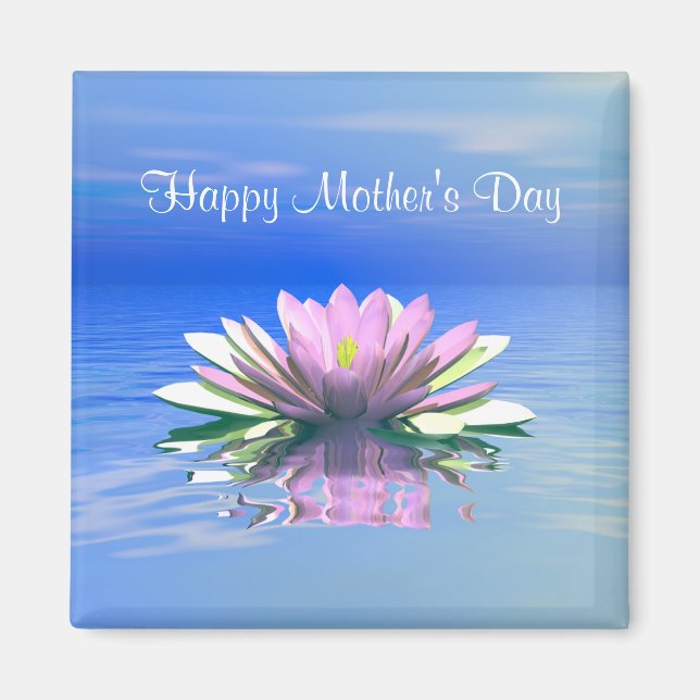 Mors dag Rosa Vatten Lily Lily Magnet (Framsidan)