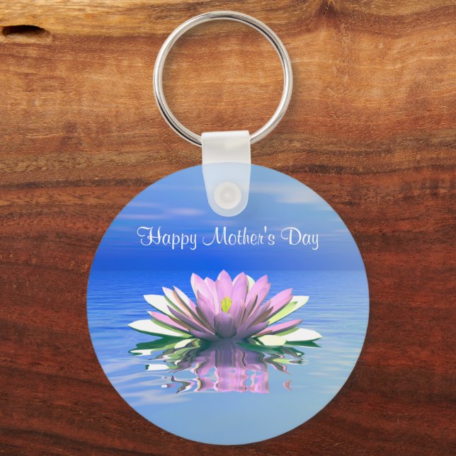 Mors dag Rosa Vatten Lily Lily Nyckelring (Framsida)