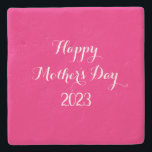 Mors dag Rosa Vit Anpassningsbar Färg Färgfärgad c Stenunderlägg<br><div class="desc">Designad med söt rosa-bakgrund och textmallar för lycklig mors dag-meddelande med år! Du kan anpassa texterna för en annan händelse om du vill och även välja en annan bakgrund färg till kostym tillfälle!</div>
