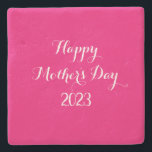 Mors dag Rosa Vit Anpassningsbar Färg Färgfärgad c Stenunderlägg<br><div class="desc">Designad med söt rosa-bakgrund och textmallar för lycklig mors dag-meddelande med år! Du kan anpassa texterna för en annan händelse om du vill och även välja en annan bakgrund färg till kostym tillfälle!</div>