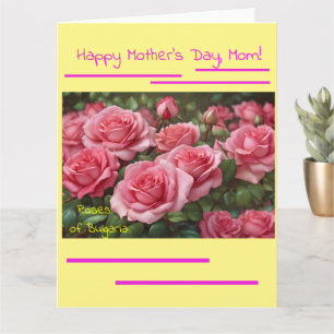 Mors dag Rosor & Blommor Vikad Välkomstkort Kort