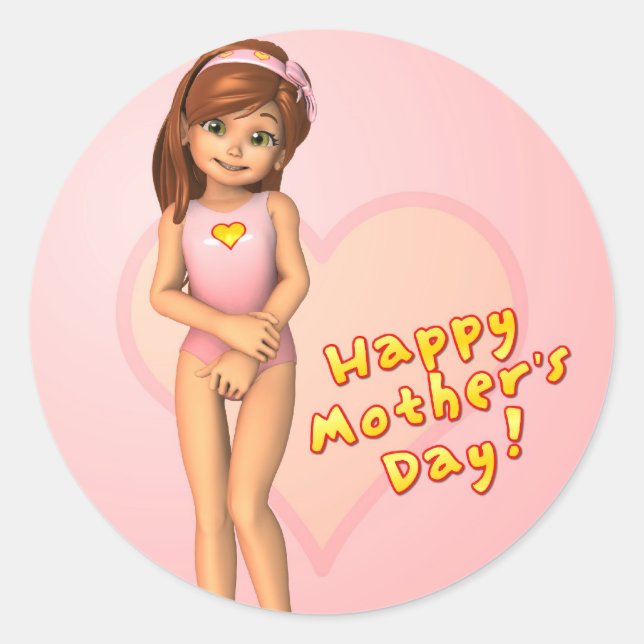 Mors dag Sadie Sticker Runt Klistermärke (Framsida)